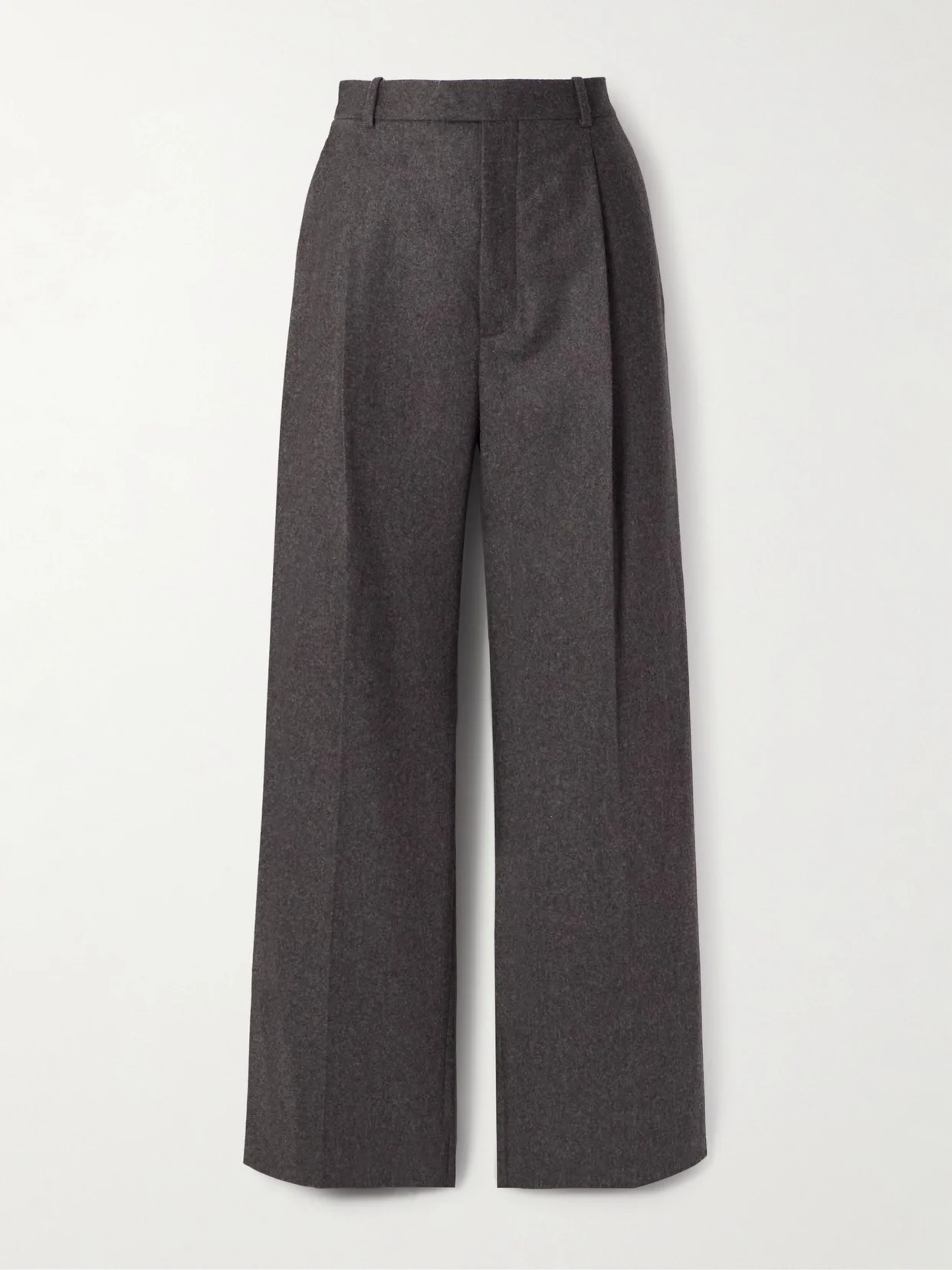 Pleated Wool Straight-leg Pants - 1