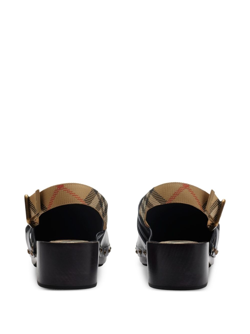 leather strap Clogs - 3