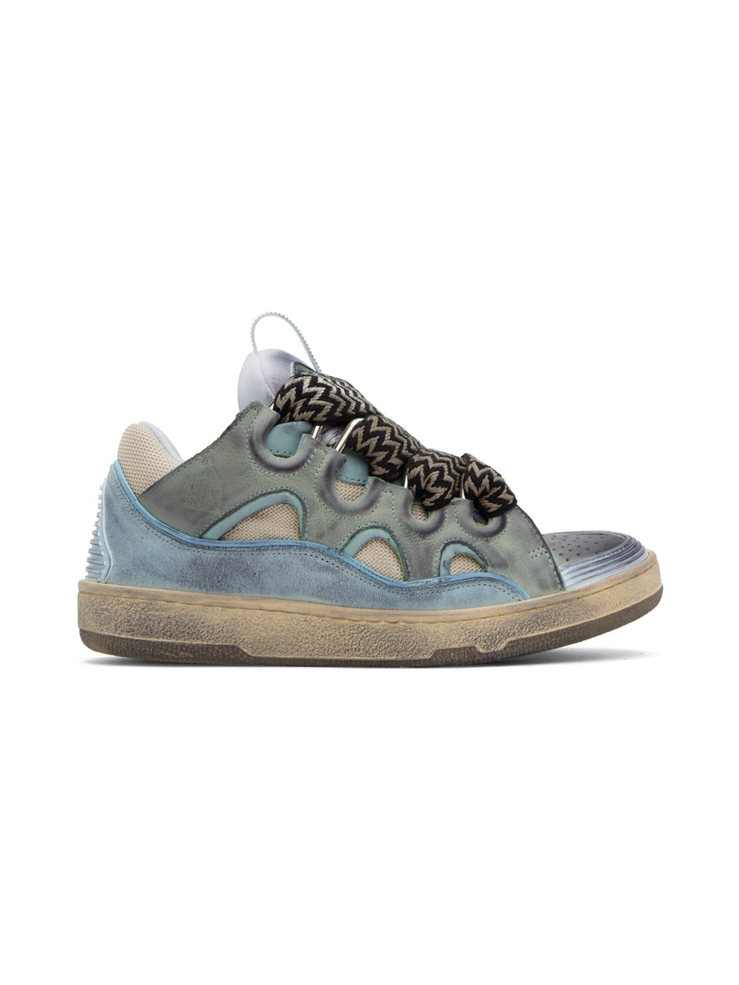 【関税込み】Lanvin SSENSE限定 ブルー Curb デニム スニーカー SSENSE Exclusive Blue Curb Denim Sneakers by Lanvin on Sale