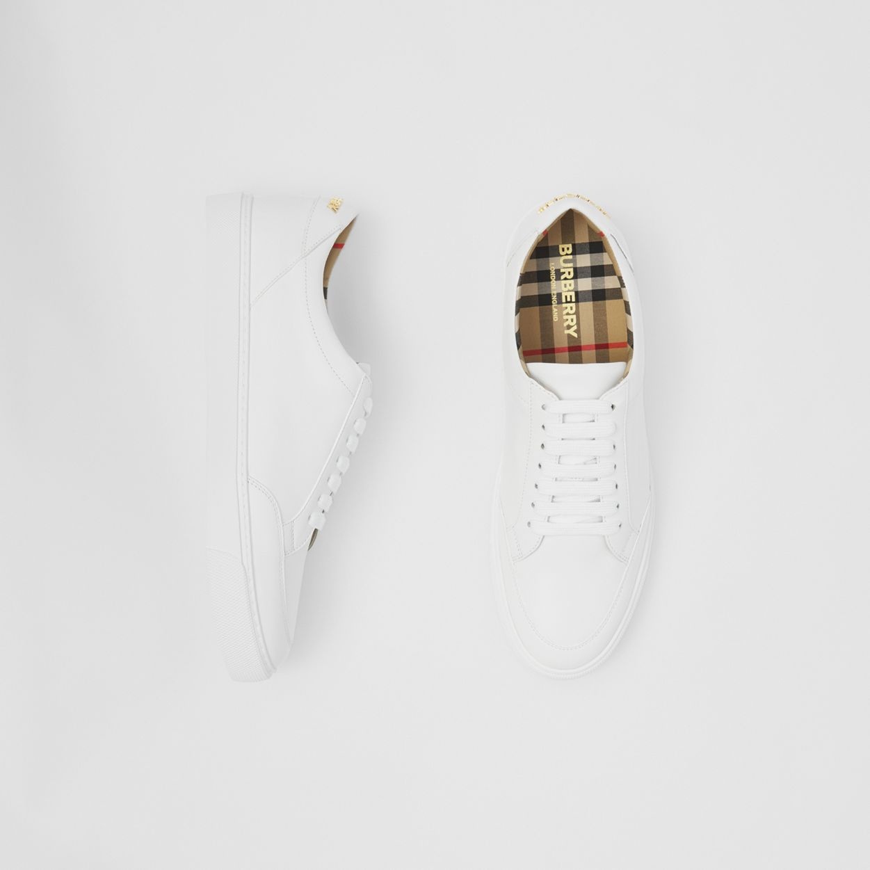 Logo Detail Leather Sneakers - 6