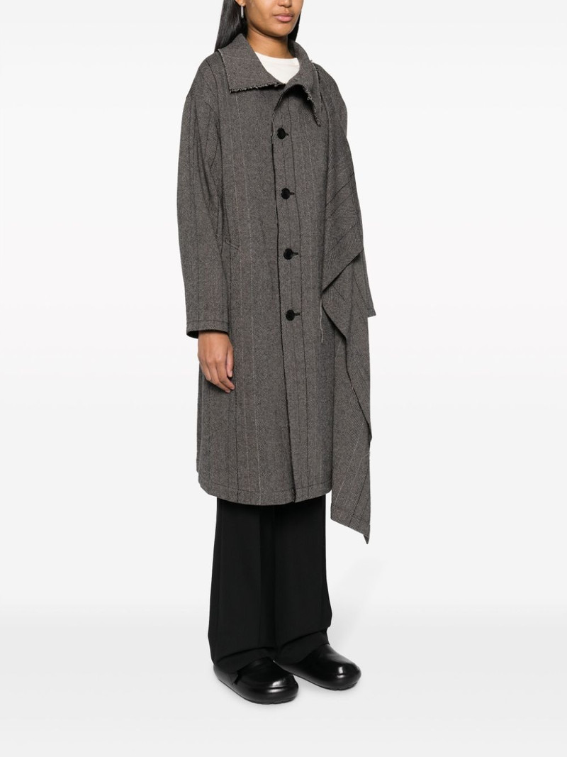 herringbone-pattern asymmetric coat 3
