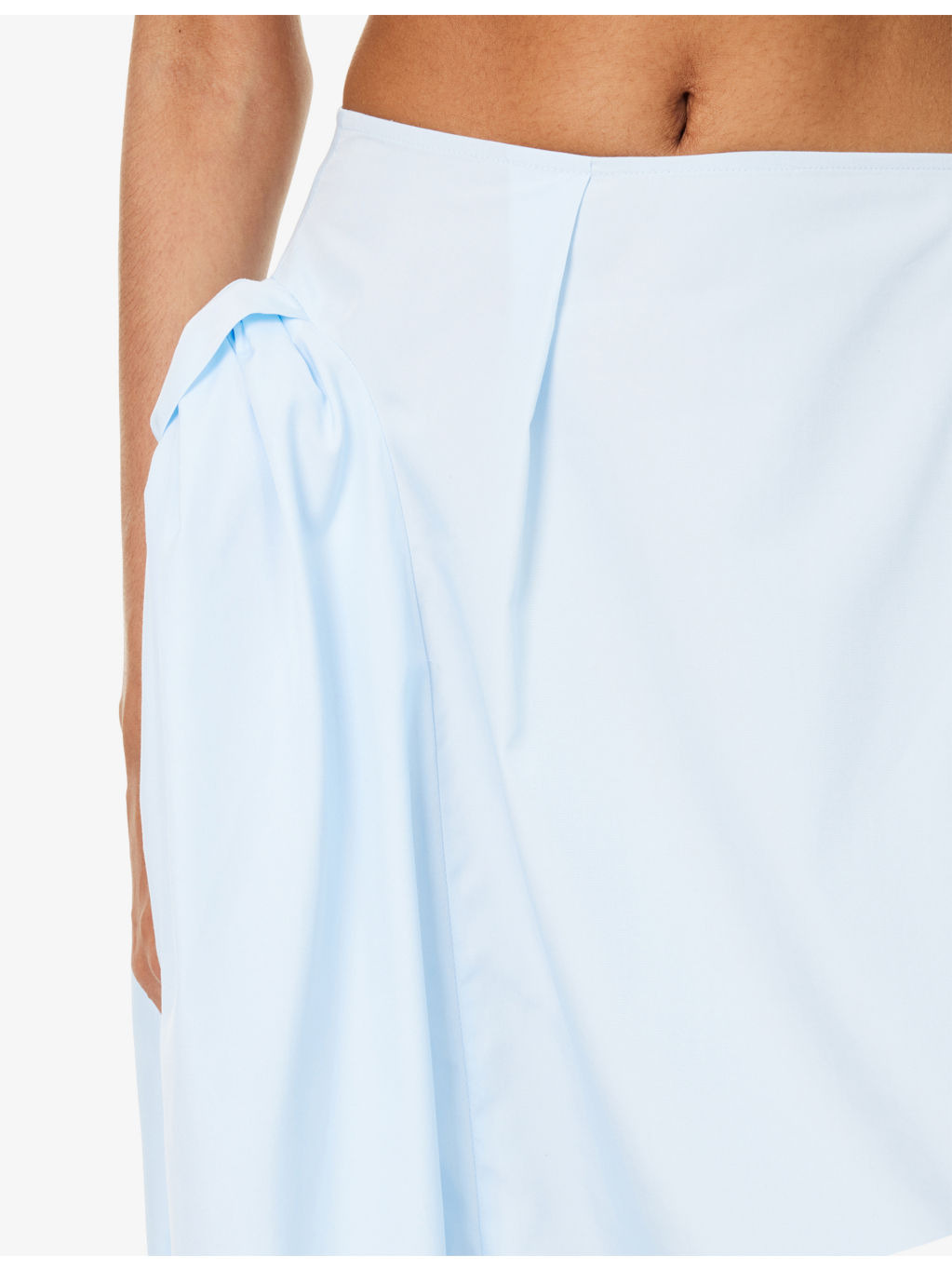 Bow Hip Flared Cotton-Poplin Midi Skirt - 5