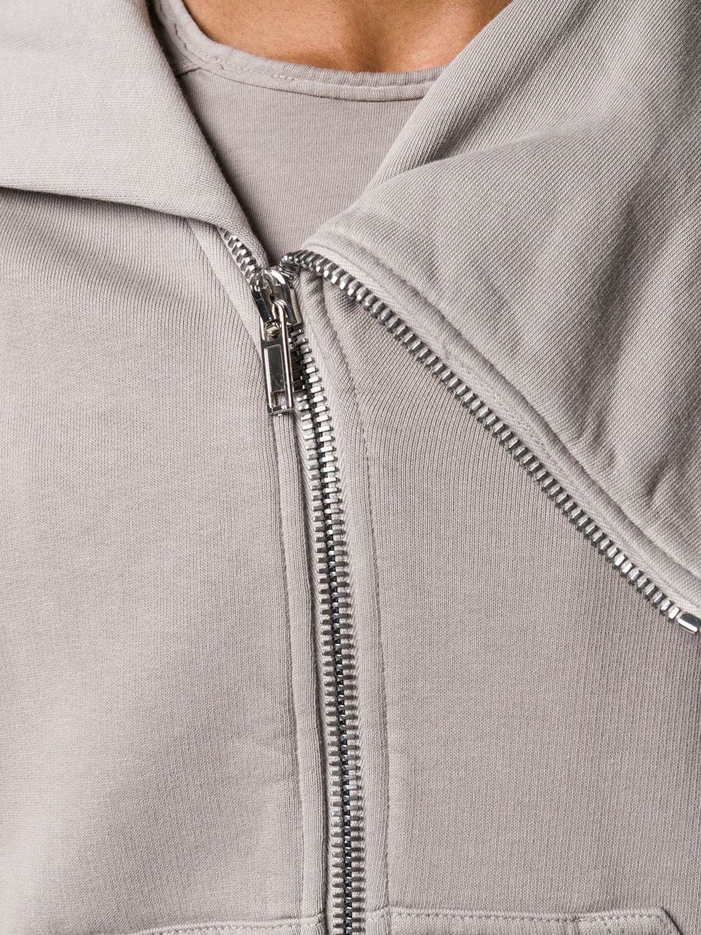 asymmetric zipped hoodie - 5