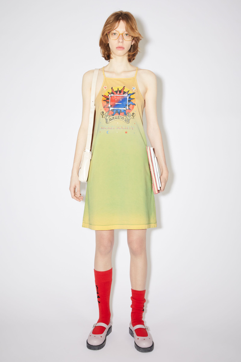 Acne Studios Screen print dress - Yellow/brown outlook