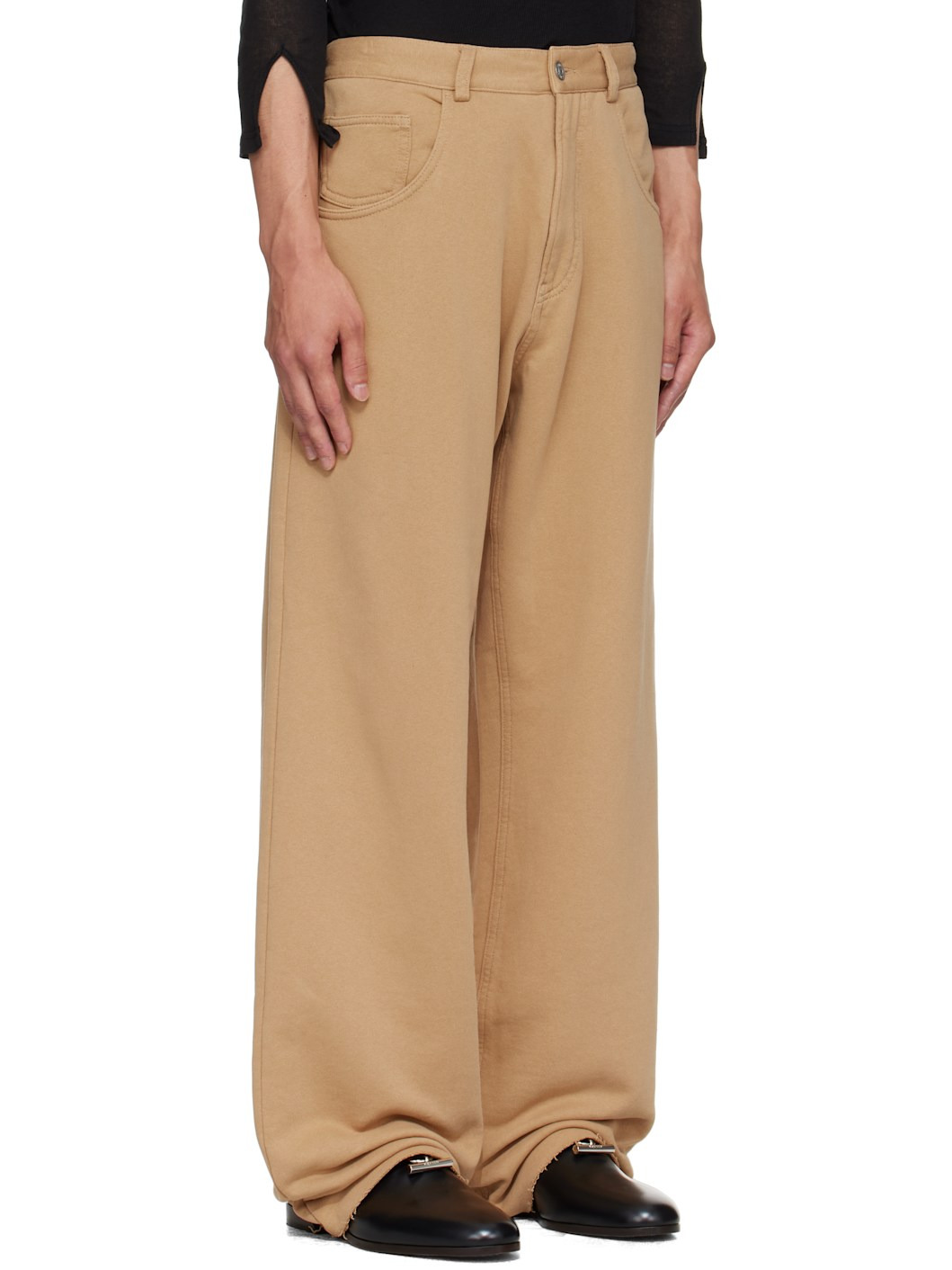 Tan Cotton Sweatpant Trousers - 2