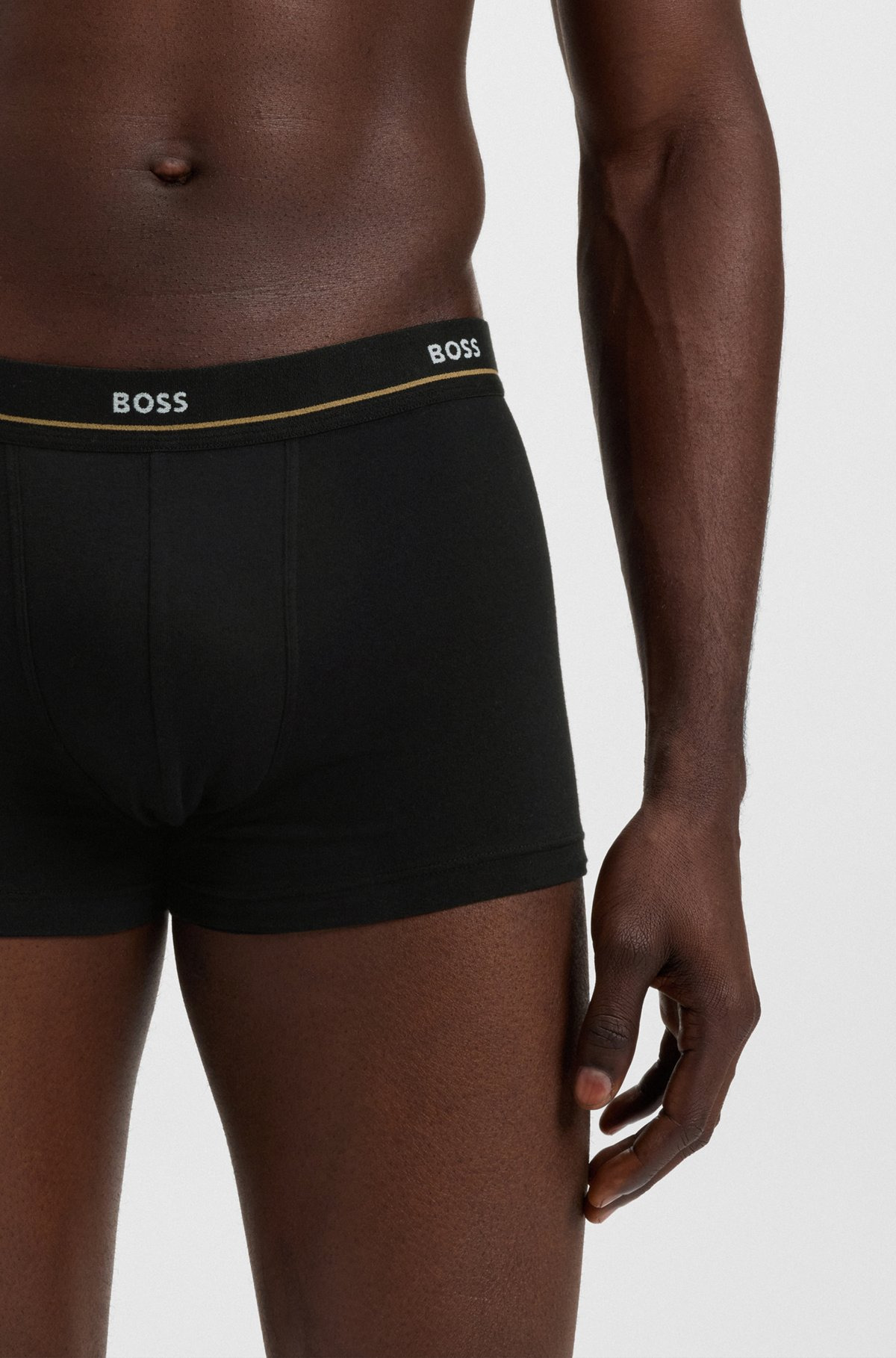 FIVE-PACK OF STRETCH-COTTON TRUNKS WITH LOGO WAISTBANDS - 4
