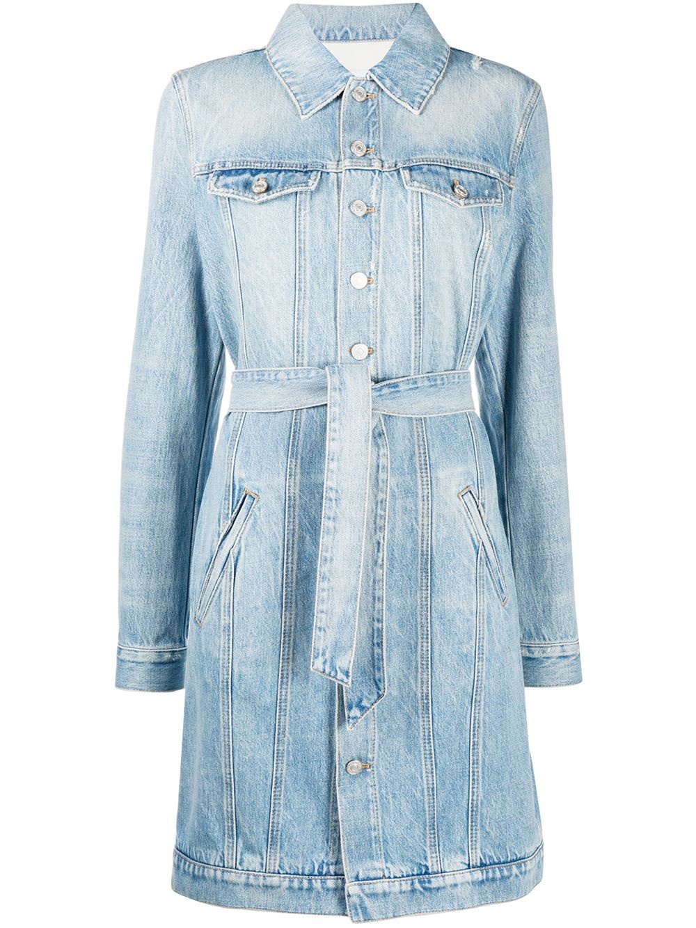 belted denim dress - 1