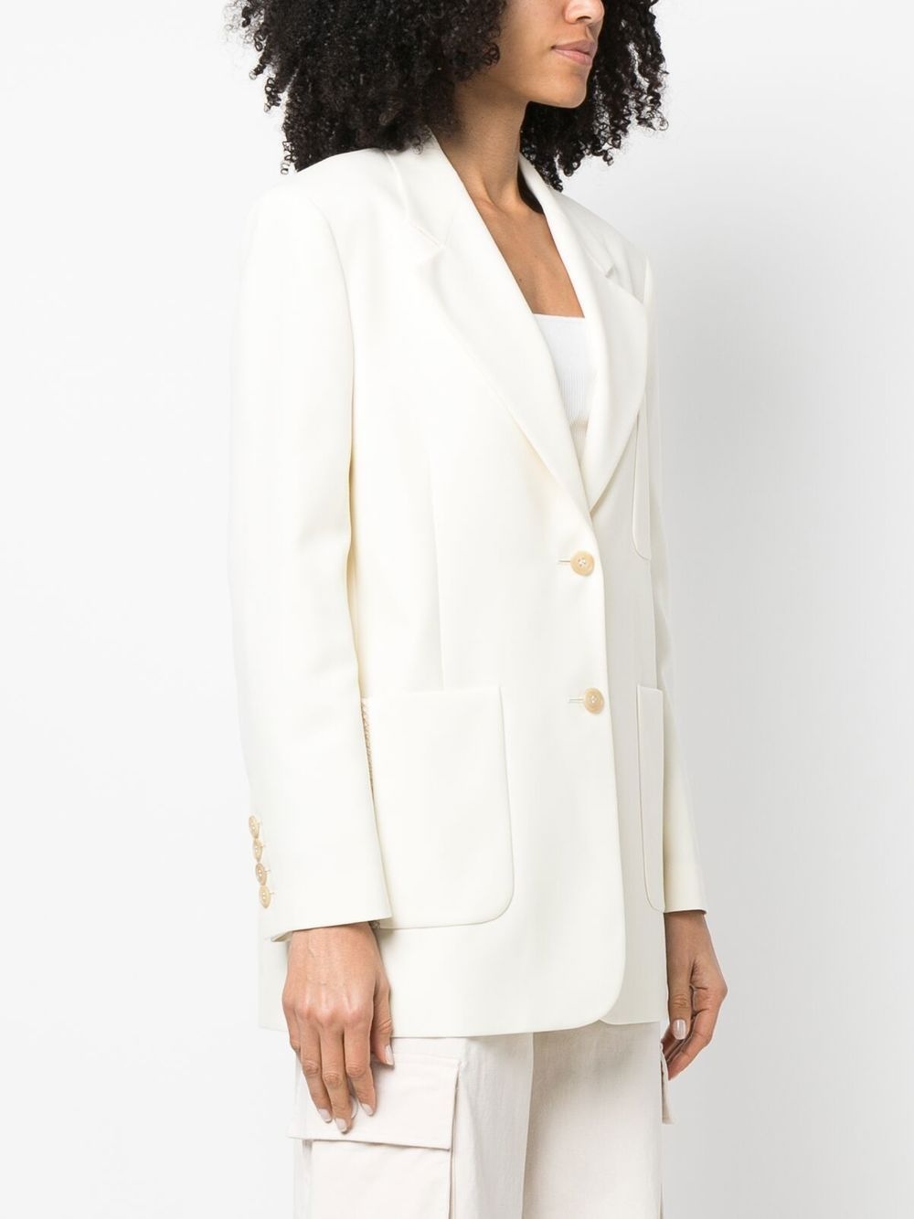 knitted tape-detail blazer - 3