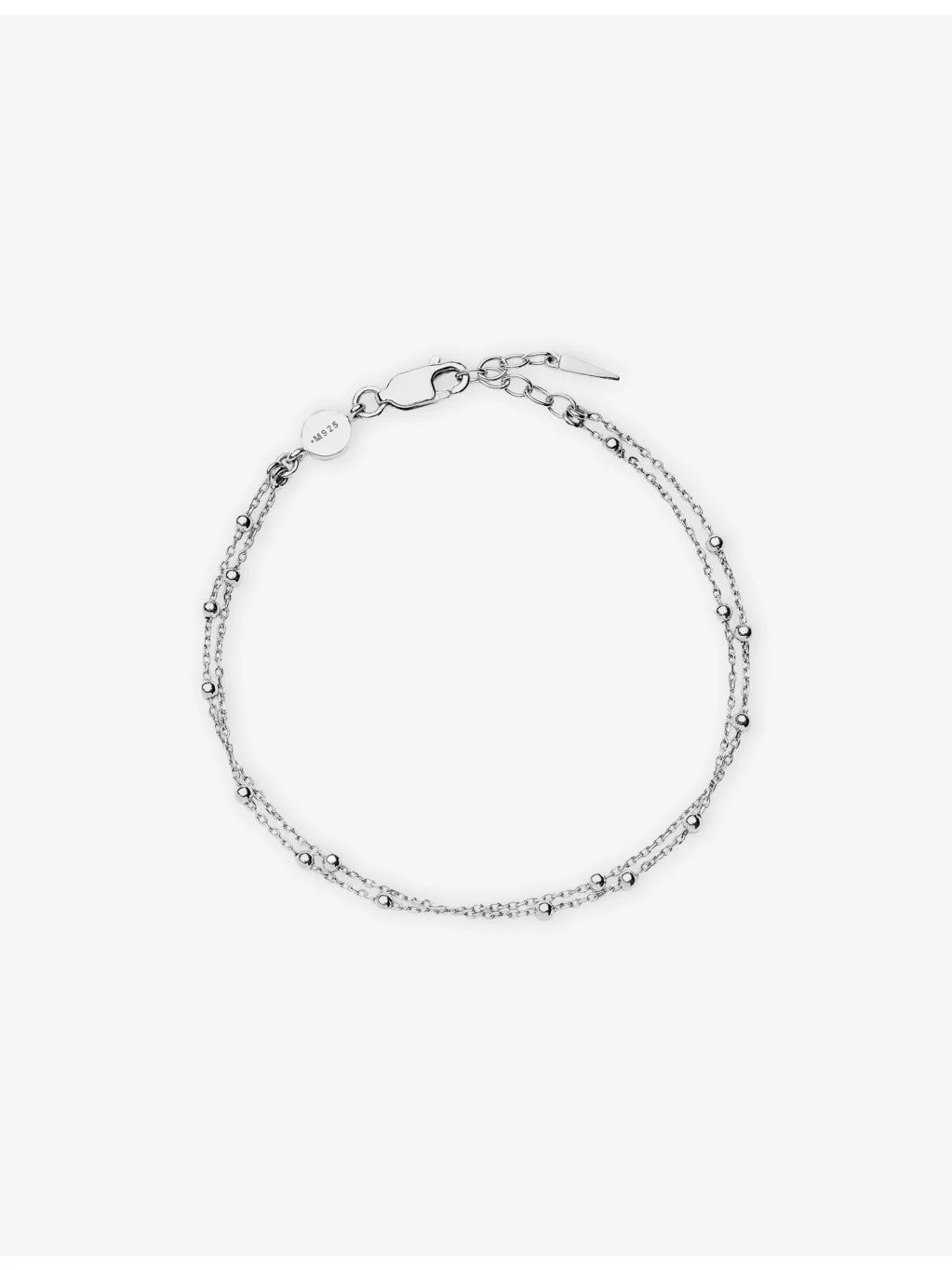 Beaded Sterling-Silver Double Chain Bracelet - 1