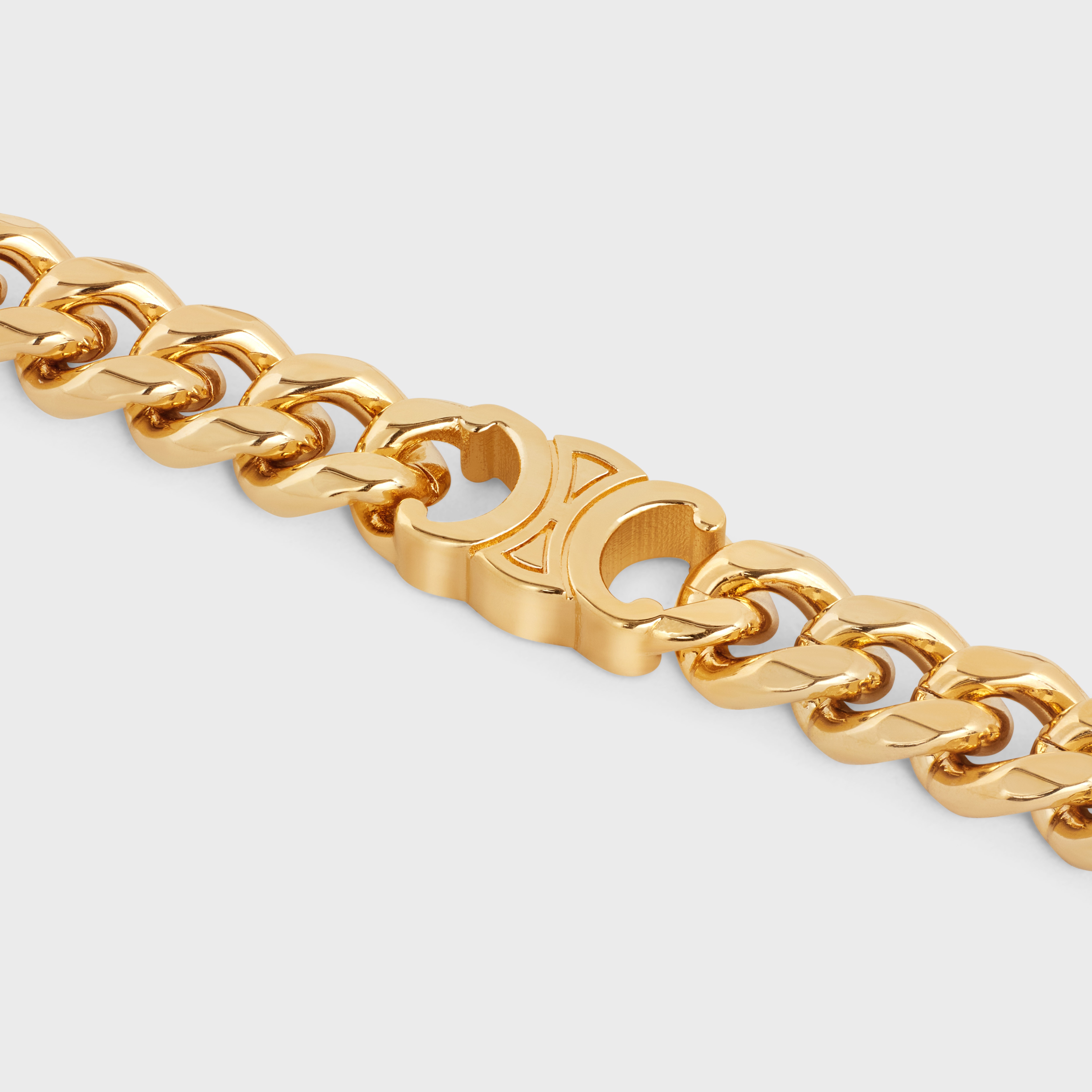 Triomphe Small Gourmette Bracelet in Brass with Gold Finish - 3