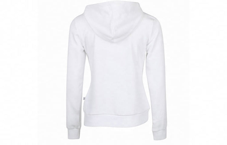 (WMNS) PUMA Amplified Fleece Hoodie 'White Black' 586595-02 - 2