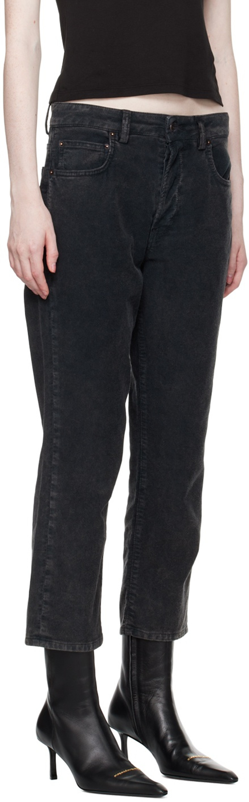 6397 Black Washed Trousers outlook