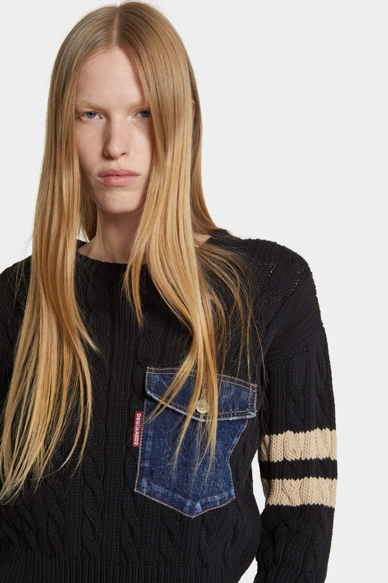 DENIM MIX PULLOVER - 5