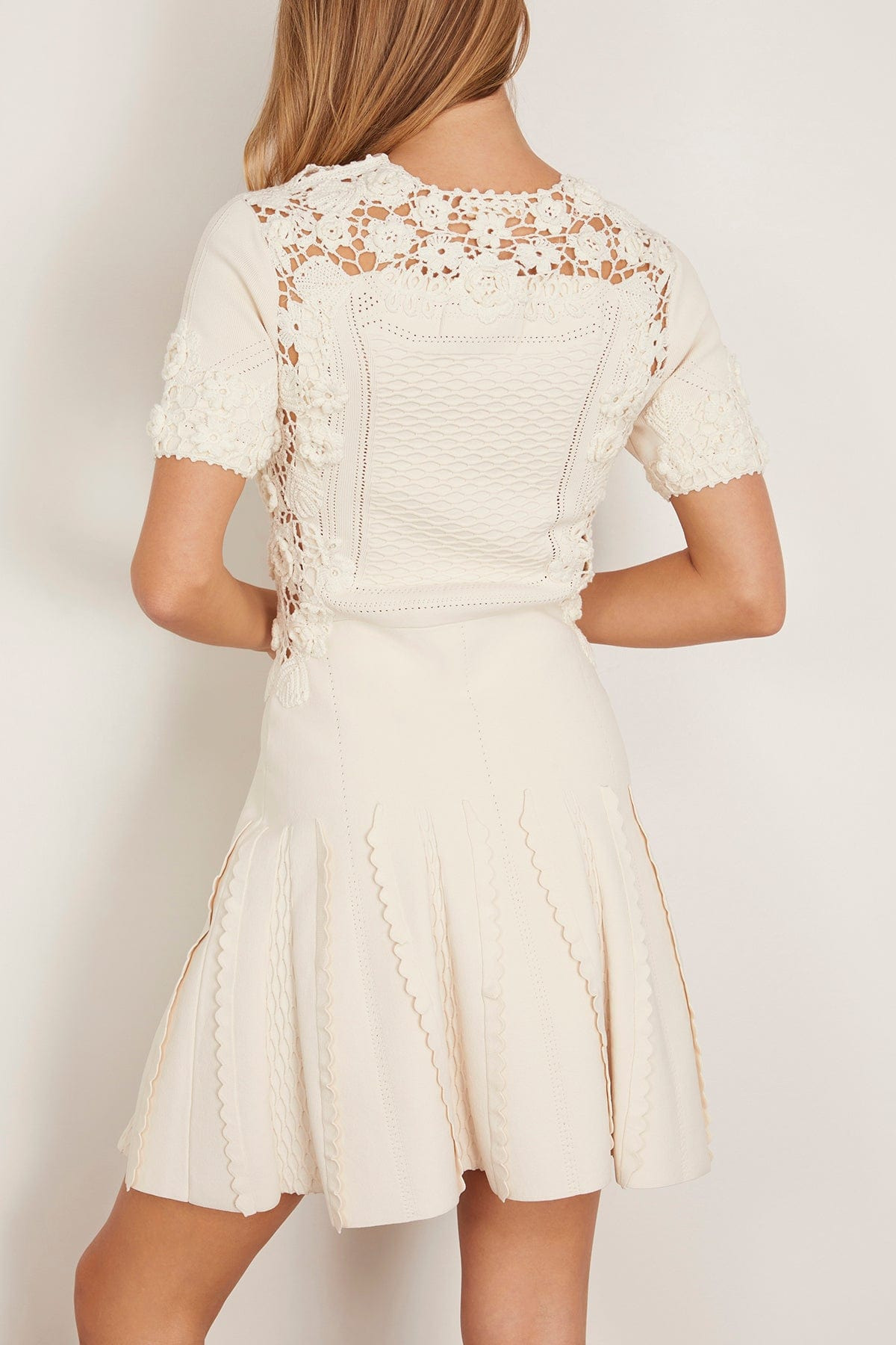 Henrietta Short Sleeve Knit Mini Dress in Pristine - 4
