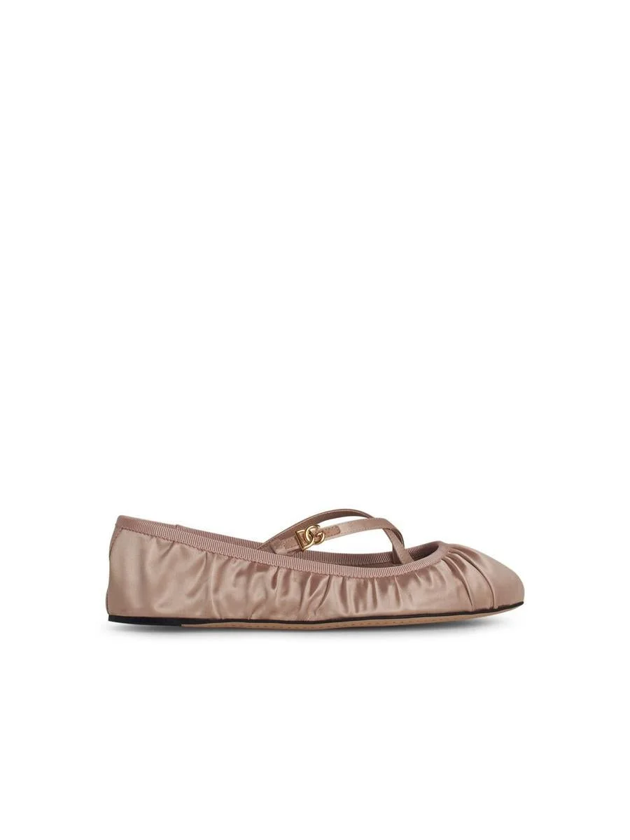 Dolce & Gabbana Pink Satin Ballet Flats - 1
