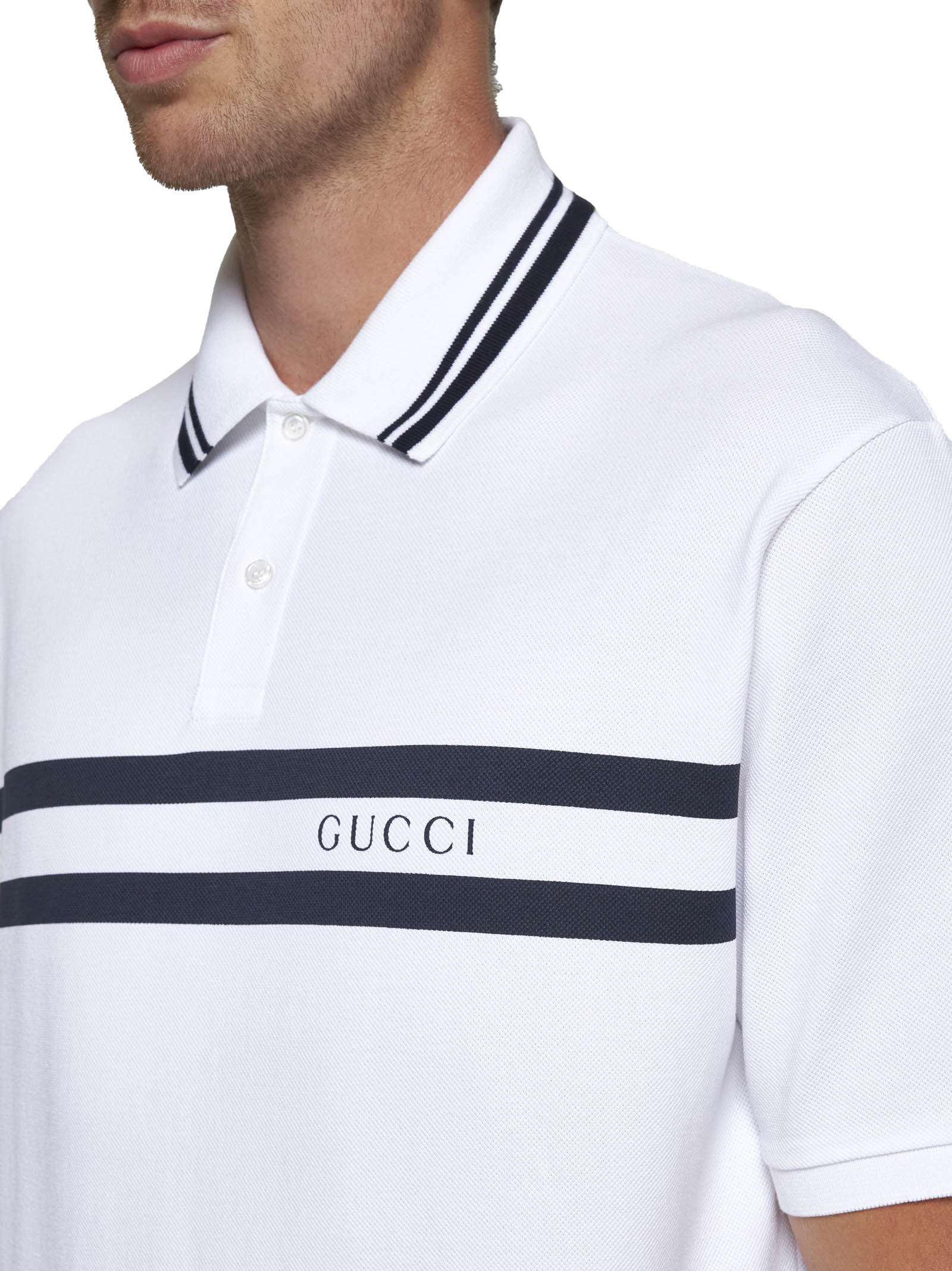 Gucci Men Gg Cotton Piqué Polo - 4