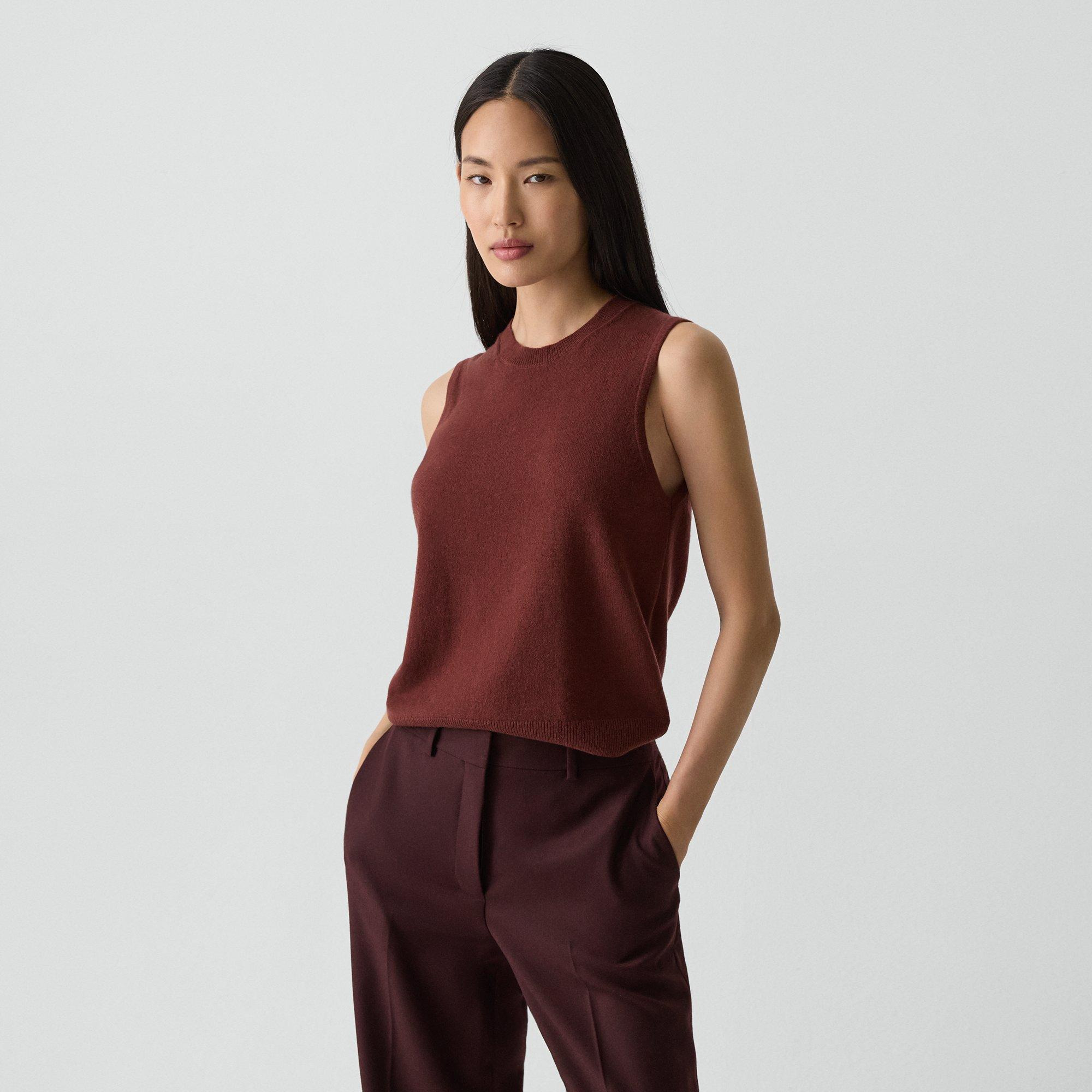 Crewneck Shell Top in Cashmere - 3