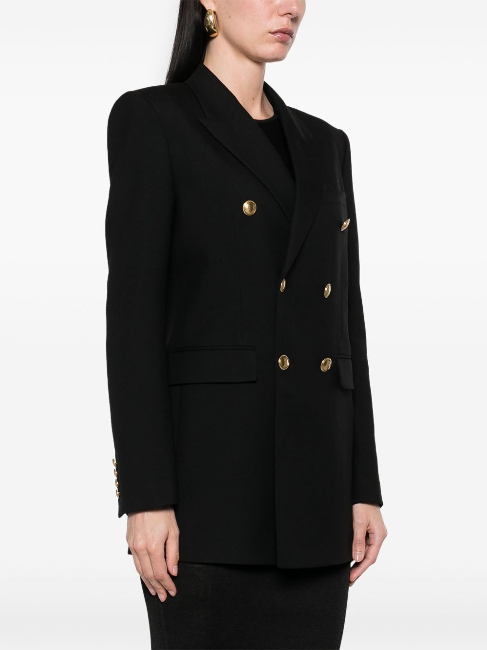 wool gabardine blazer - 3