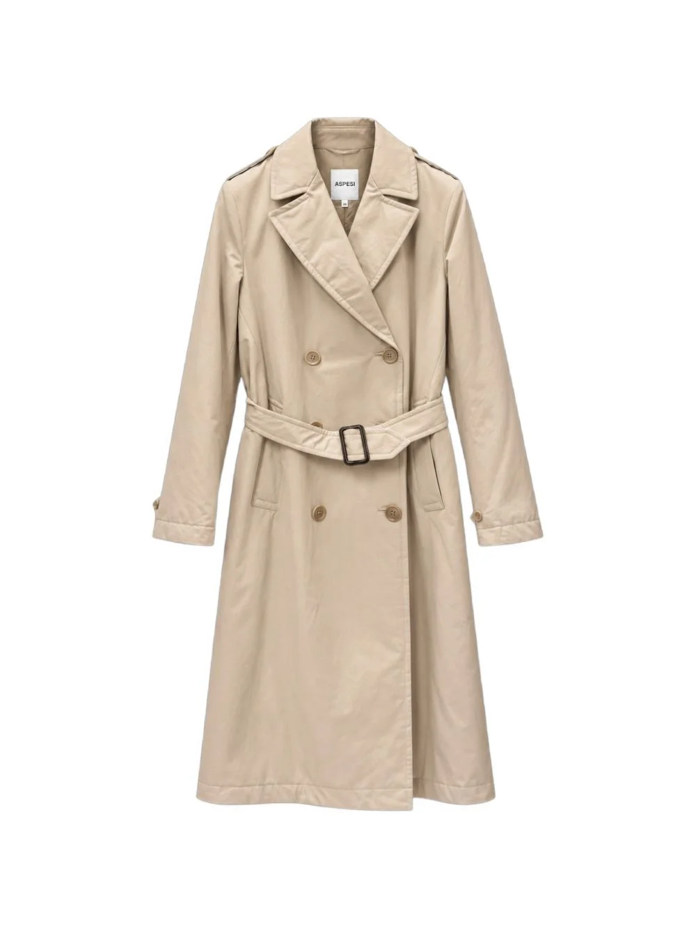 double-breasted belted trench coat - 1