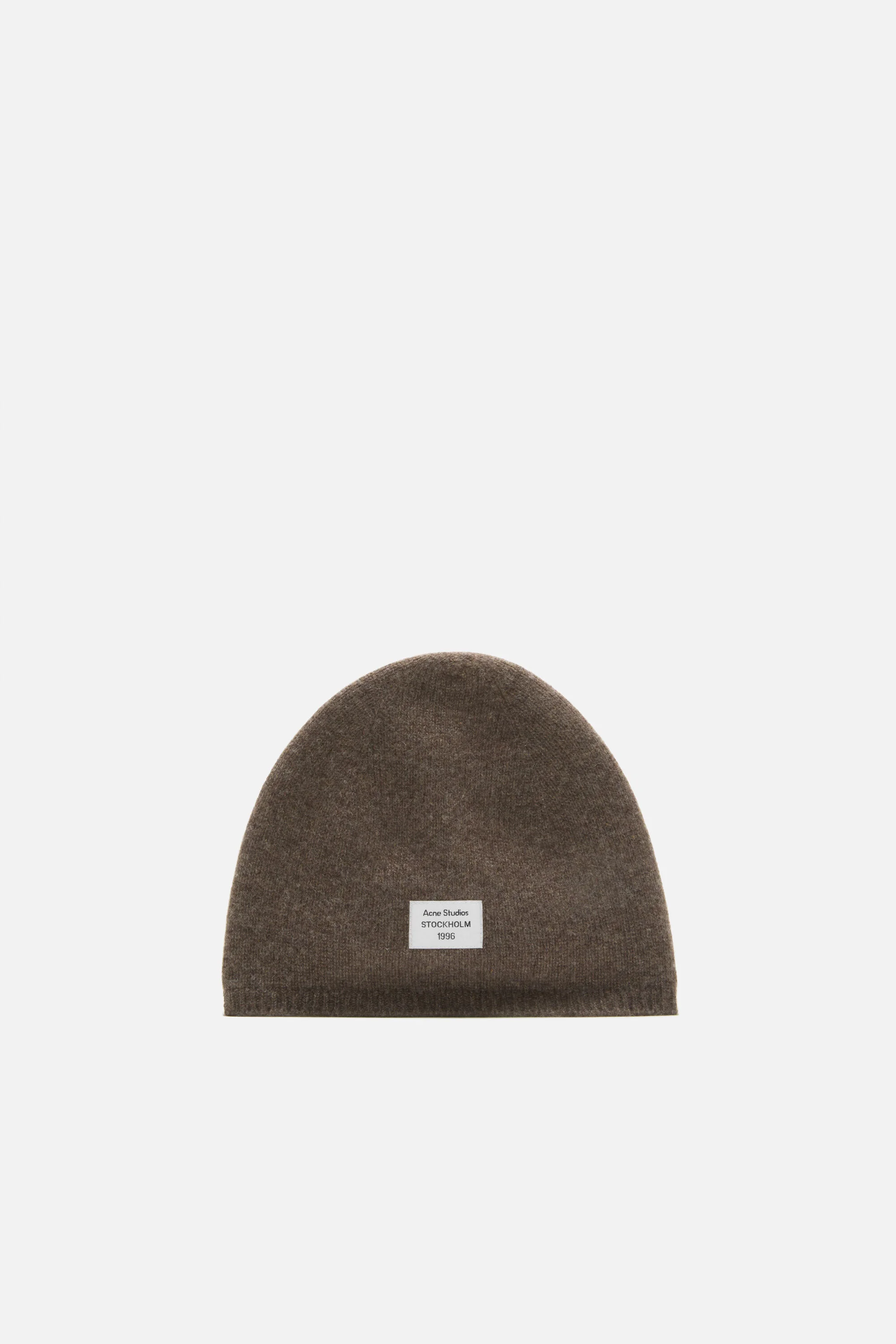 Cashmere beanie with logo - Walnut brown - 1