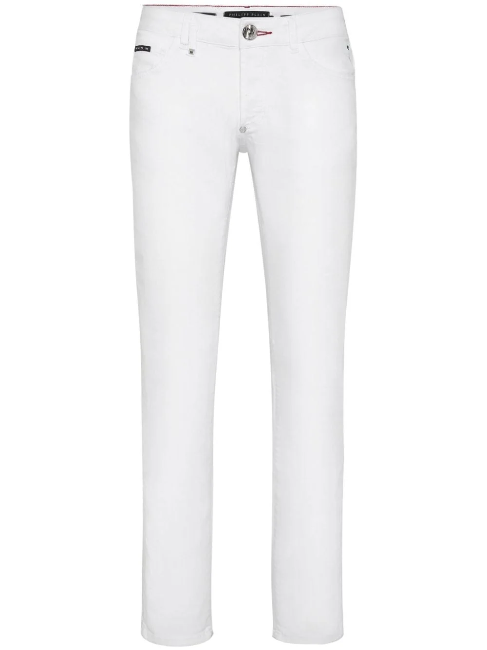 tiger-appliqué straight-leg jeans - 1
