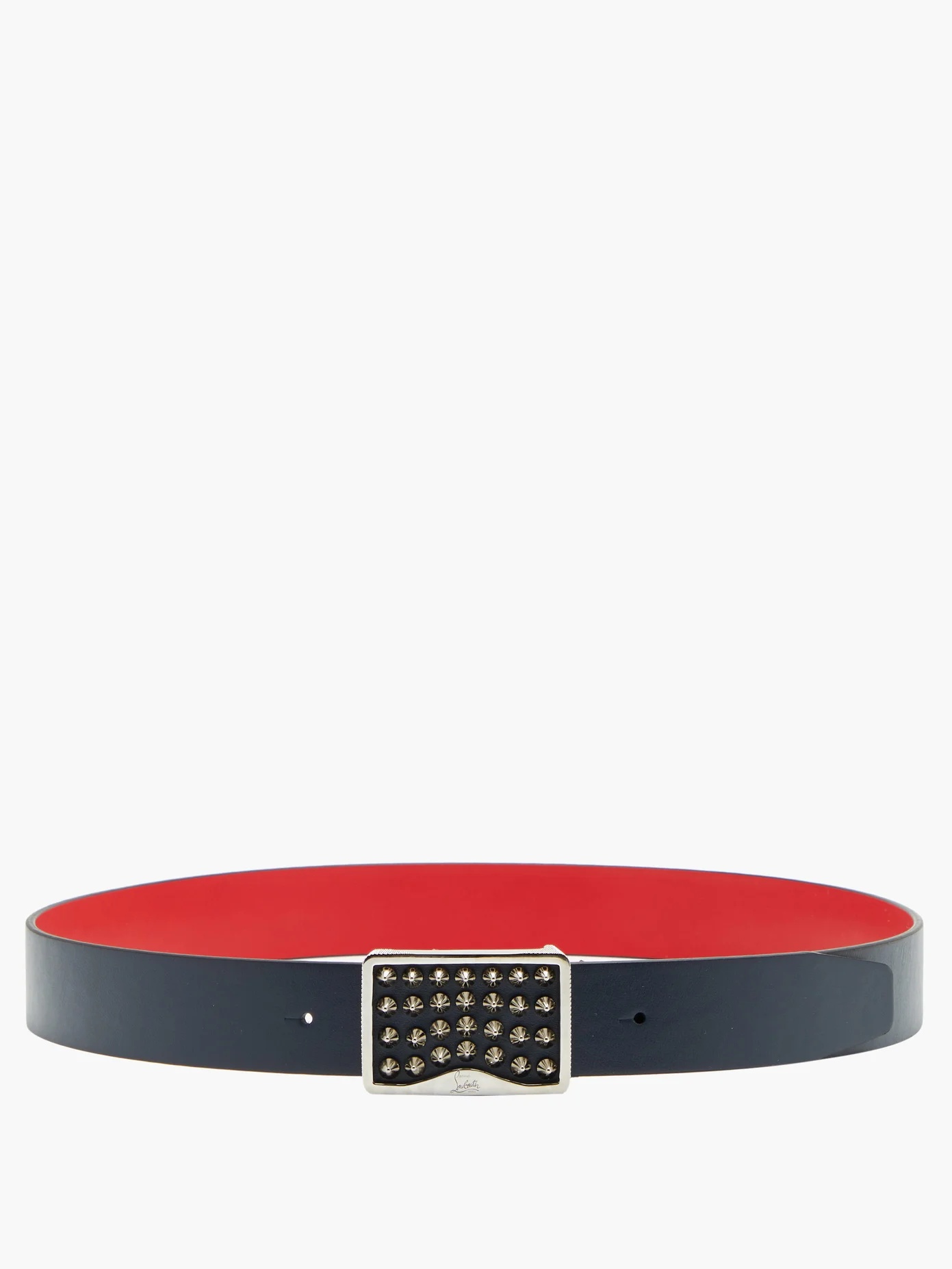 Louis spiked-buckle leather belt - 5