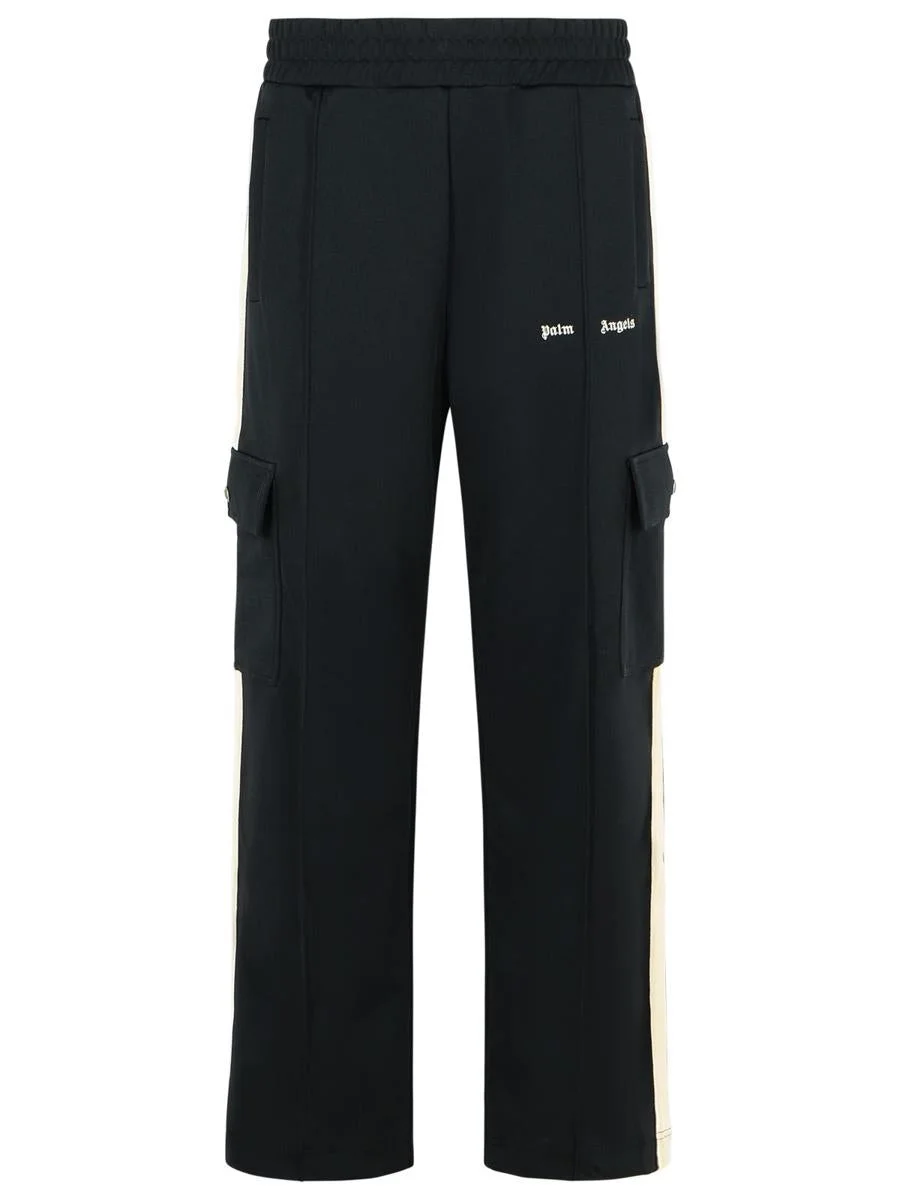 Palm Angels Track Cargo' Black Polyester Pants - 1