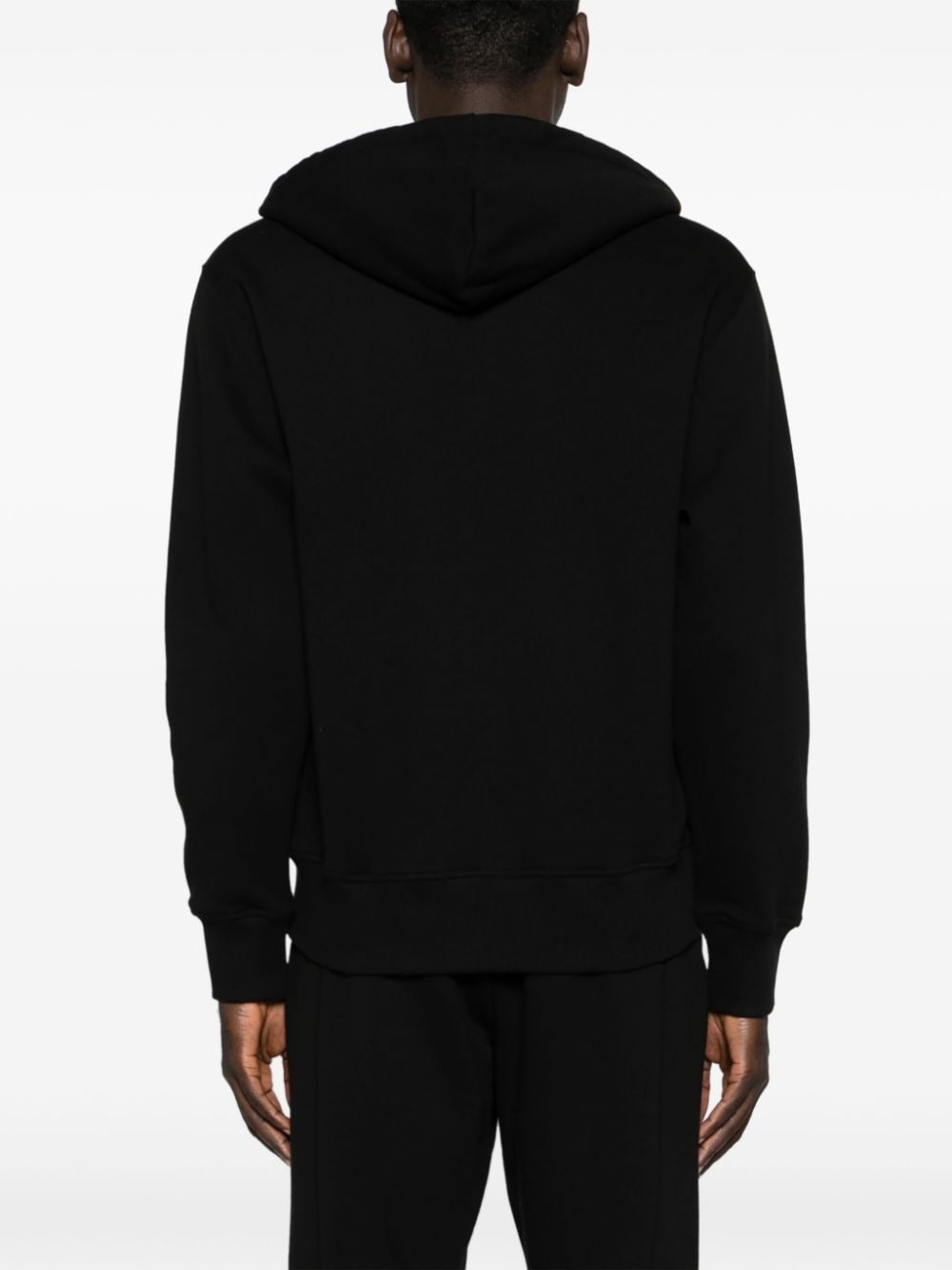 logo-embroidered zip-up hoodie - 4