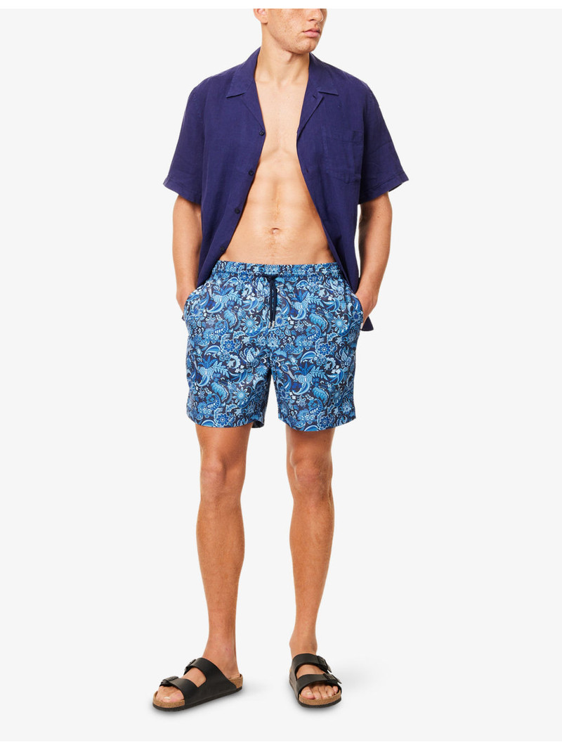 Derek Rose Maui Graphic-Pattern Swim Shorts outlook