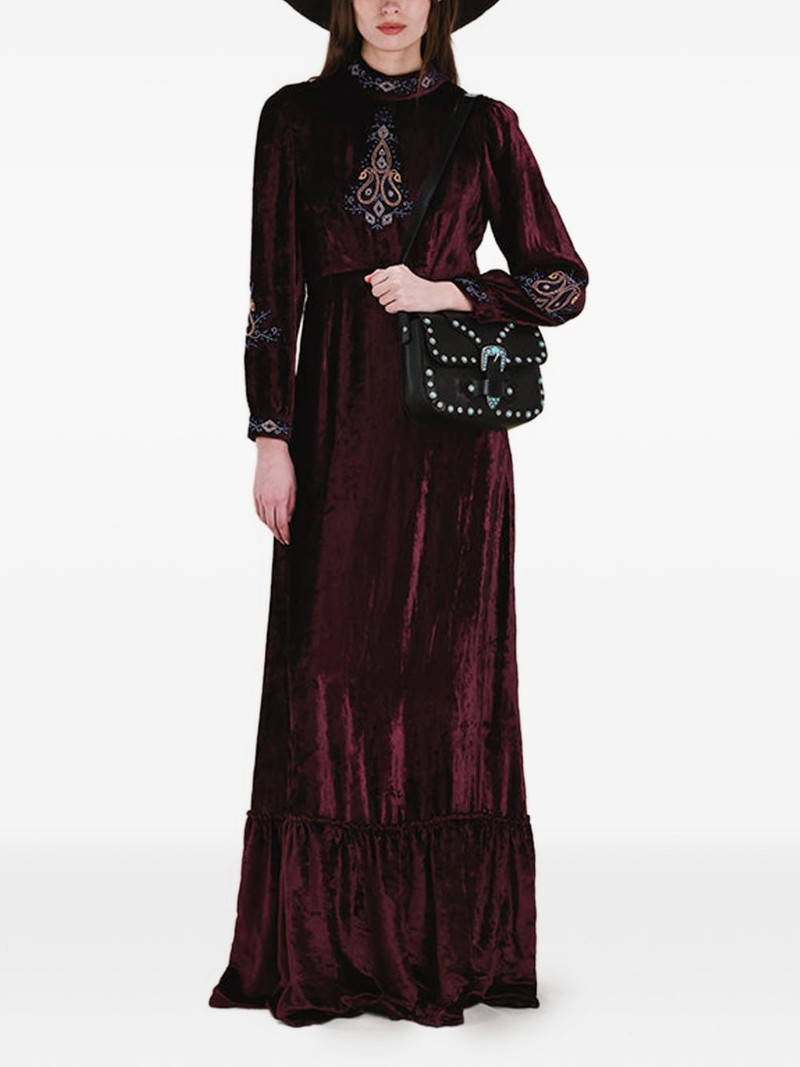 FORTELA Georgine velvet embroidery maxi dress outlook