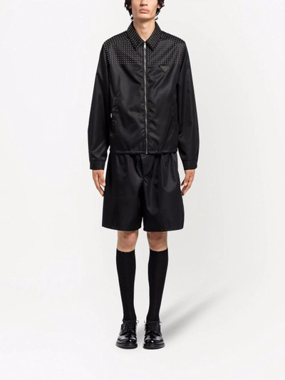 Prada studded Re-Nylon zip-front jacket outlook