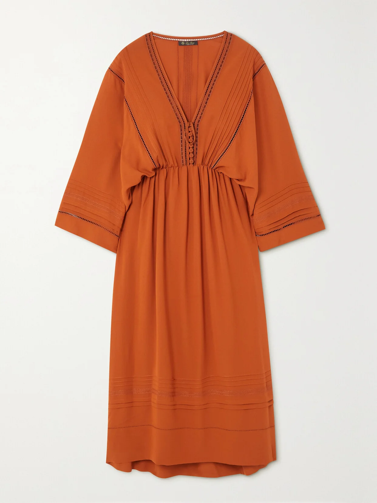 Henrietta Embroidered Silk Crepe De Chine Midi Dress - 1