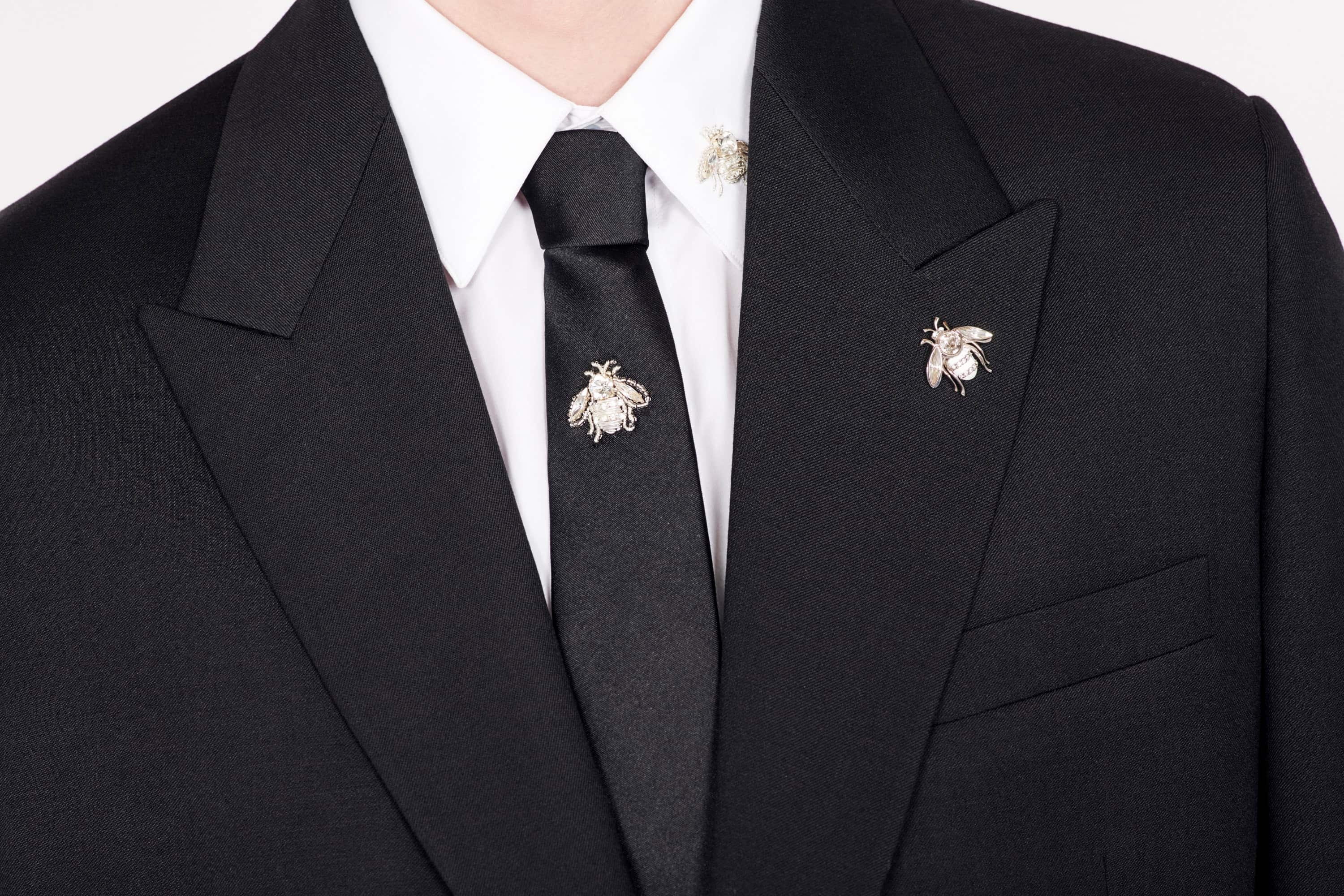 Dior HOMME ストール（黒）Bee刺繍入り 定価429000円 Yohji Yamamoto POUR HOMME 24SS SHAWL COLLAR