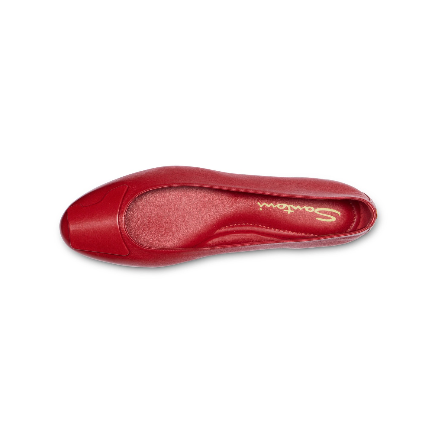 Women's red leather ballet flat - 5