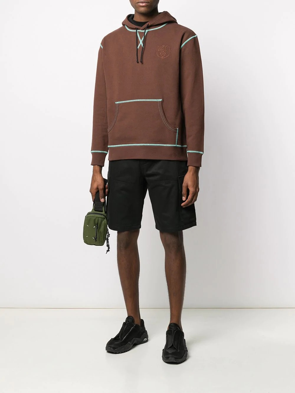 contrast stitch hoodie - 2