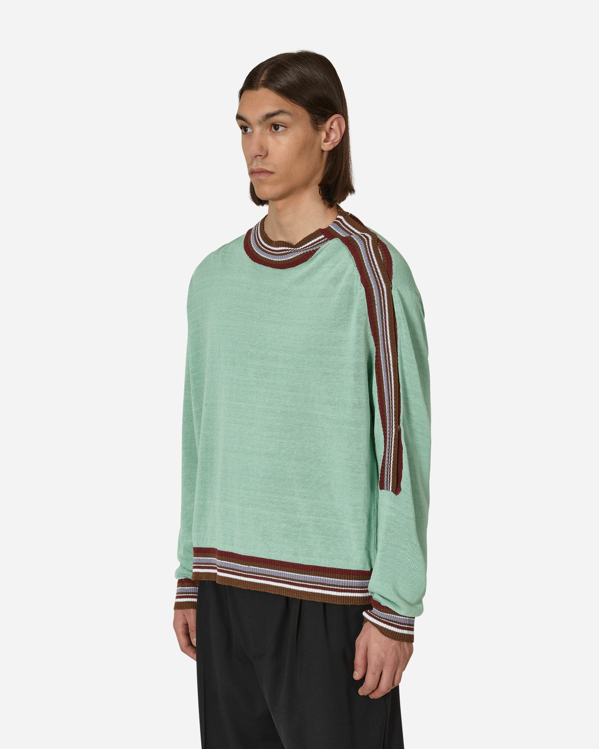 Kiko Kostadinov Ria Henley Knit Sweater Mint Green | slamjam 
