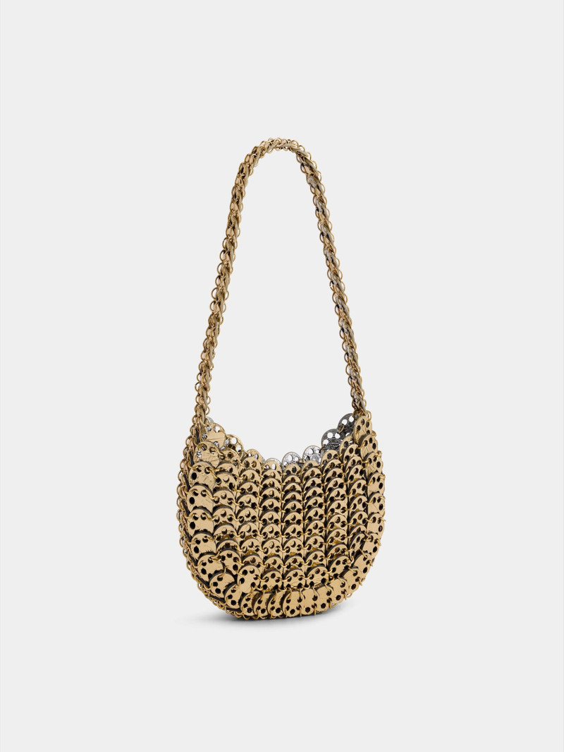 MOON FLIP BAG IN REVERSIBLE SILVER AND GOLD LEATHER 4