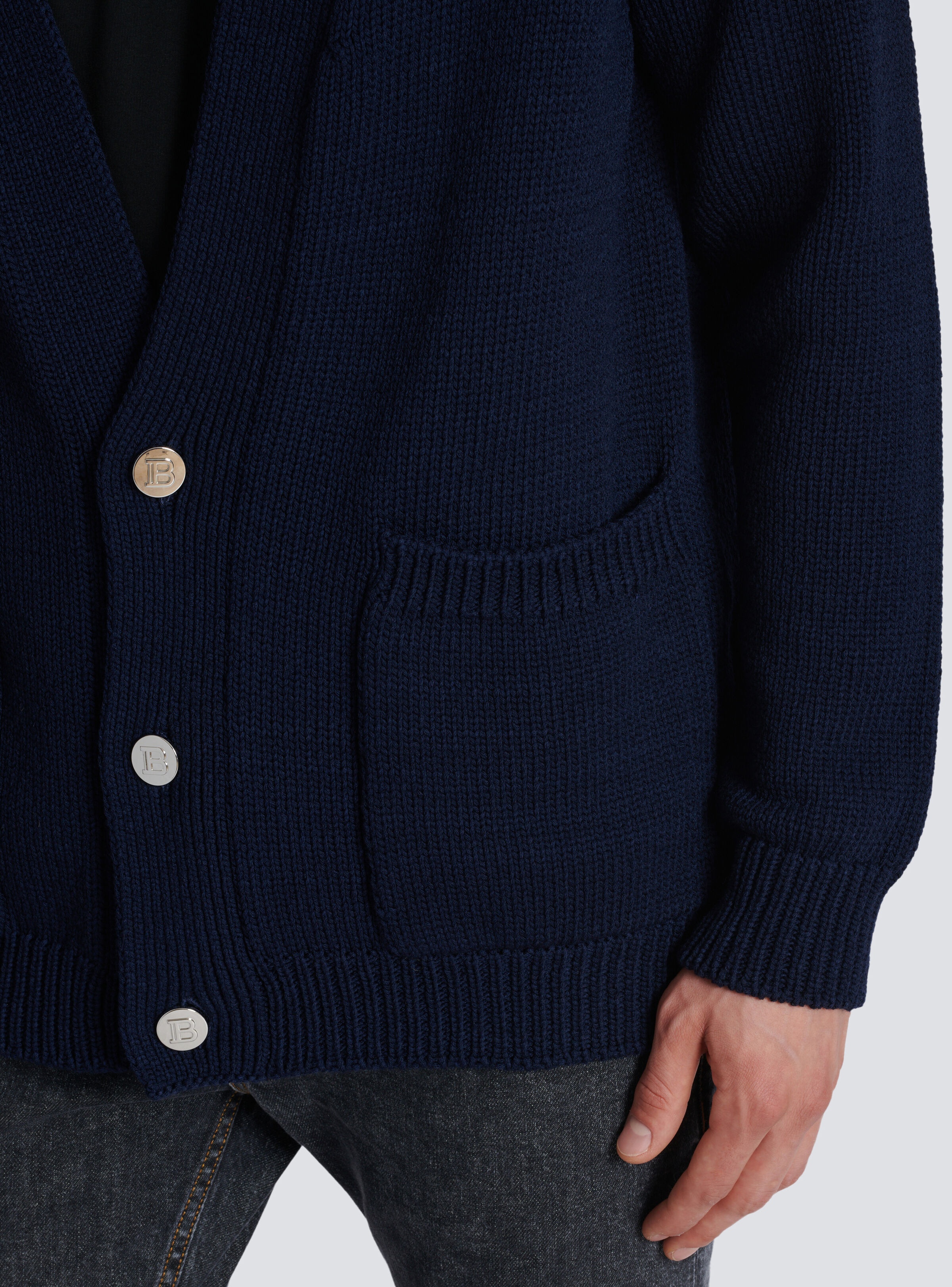 Balmain Paris logo knit cardigan - 6