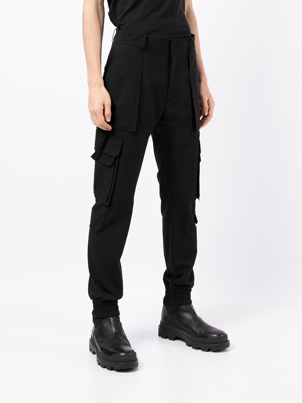 slim-cut cargo trousers - 3