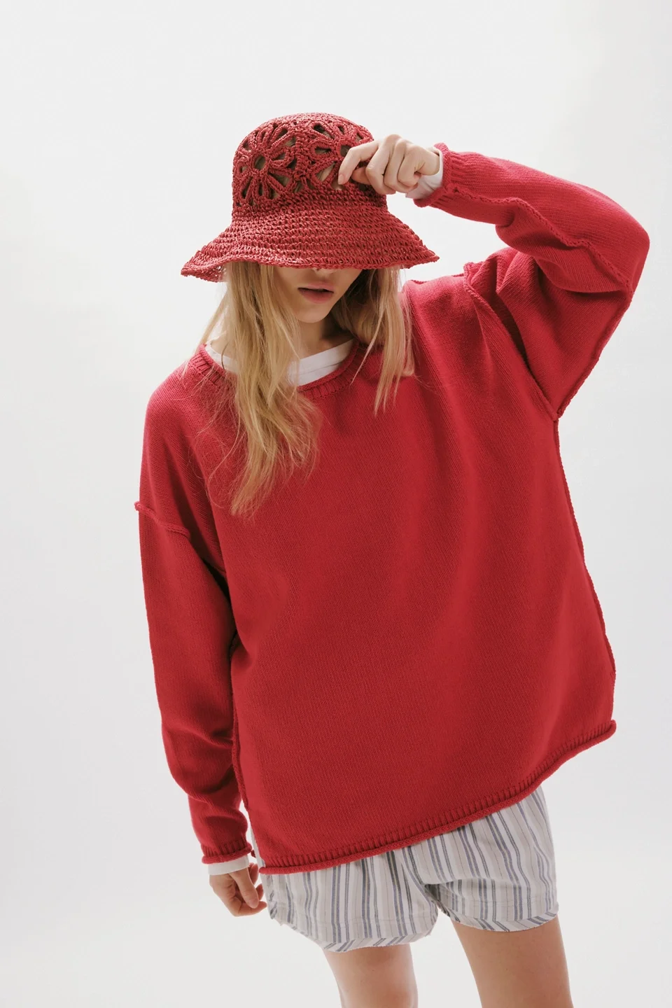 Cut-Out Daisy Straw Hat - 1