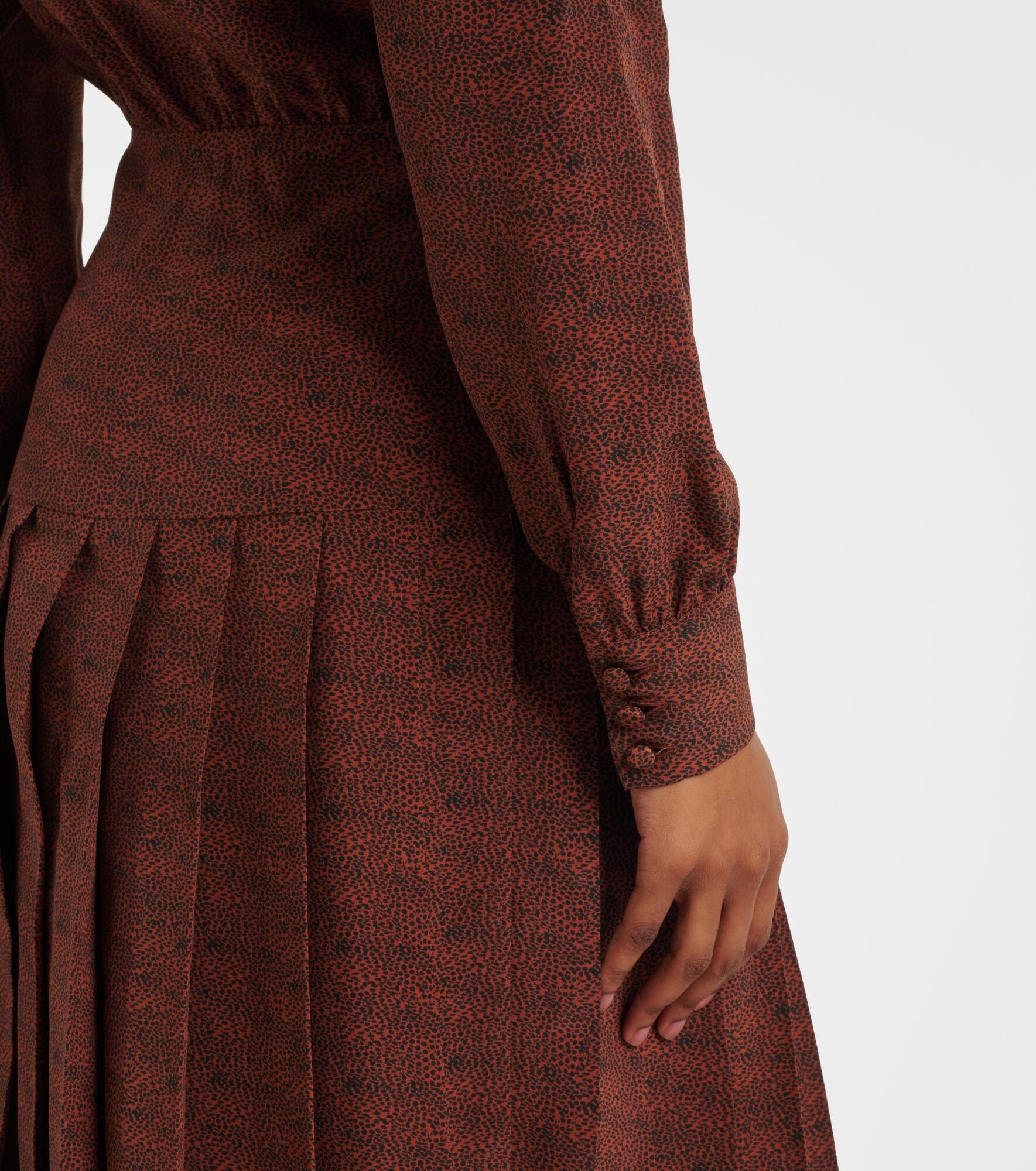 Leopard-print silk midi dress - 6