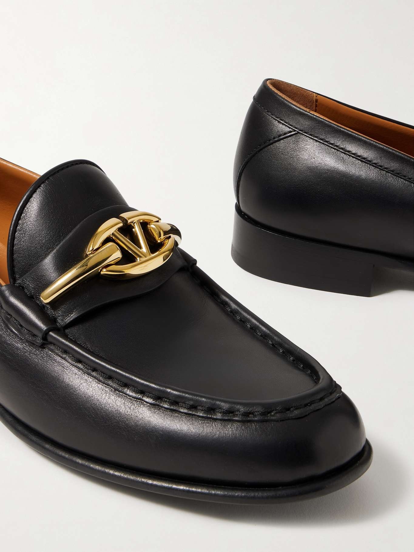VLOGO embellished leather loafers - 4