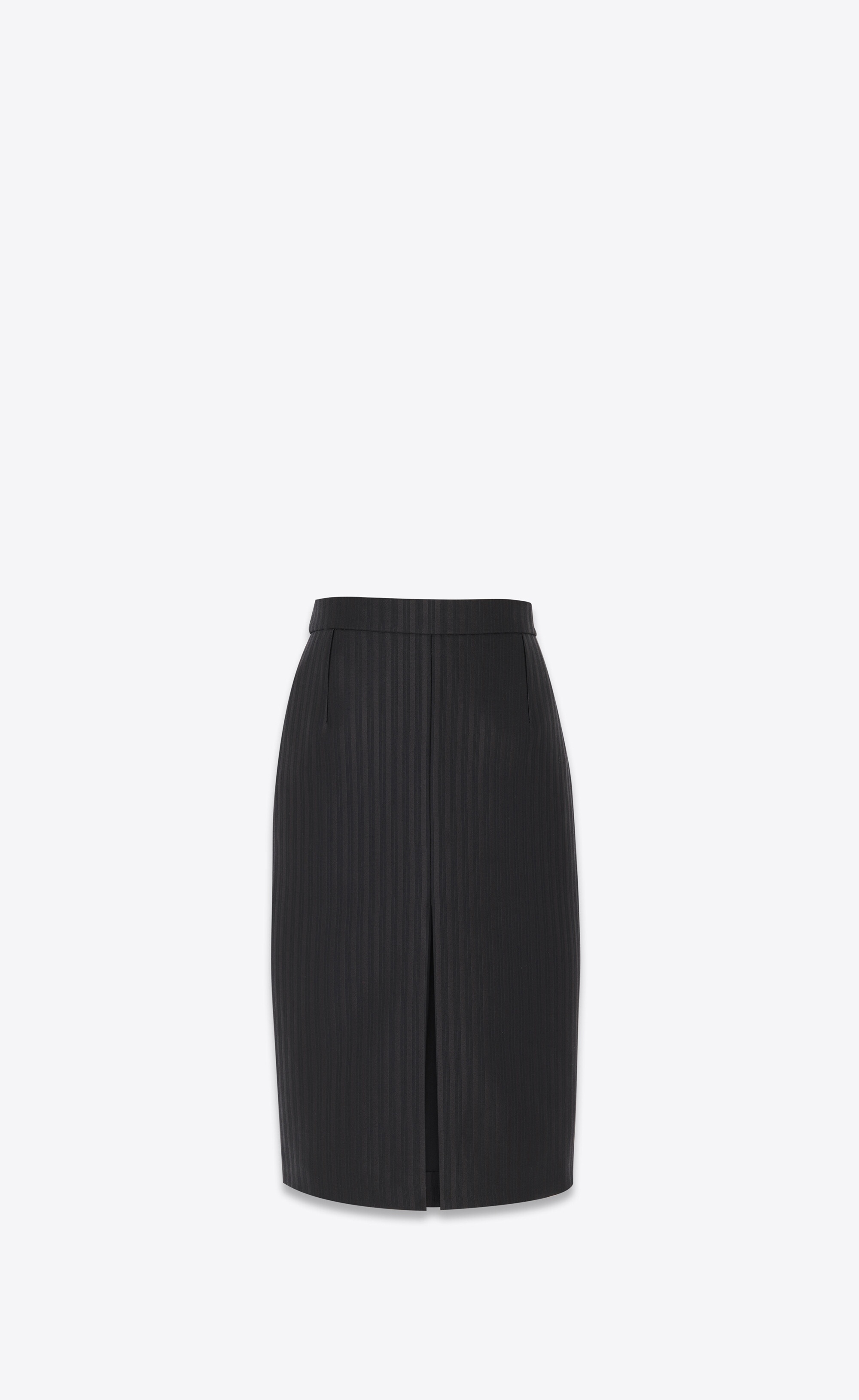 pencil skirt in striped wool and silk - 1