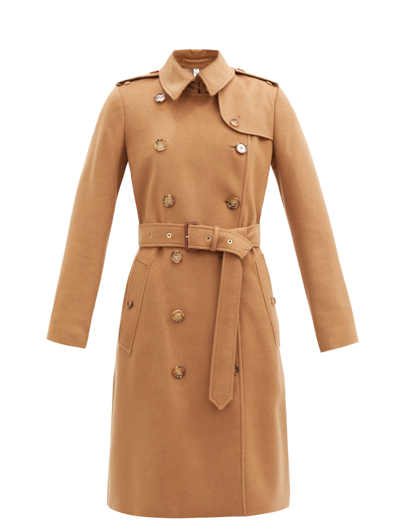 Kensington pressed-cashmere trench coat - 1