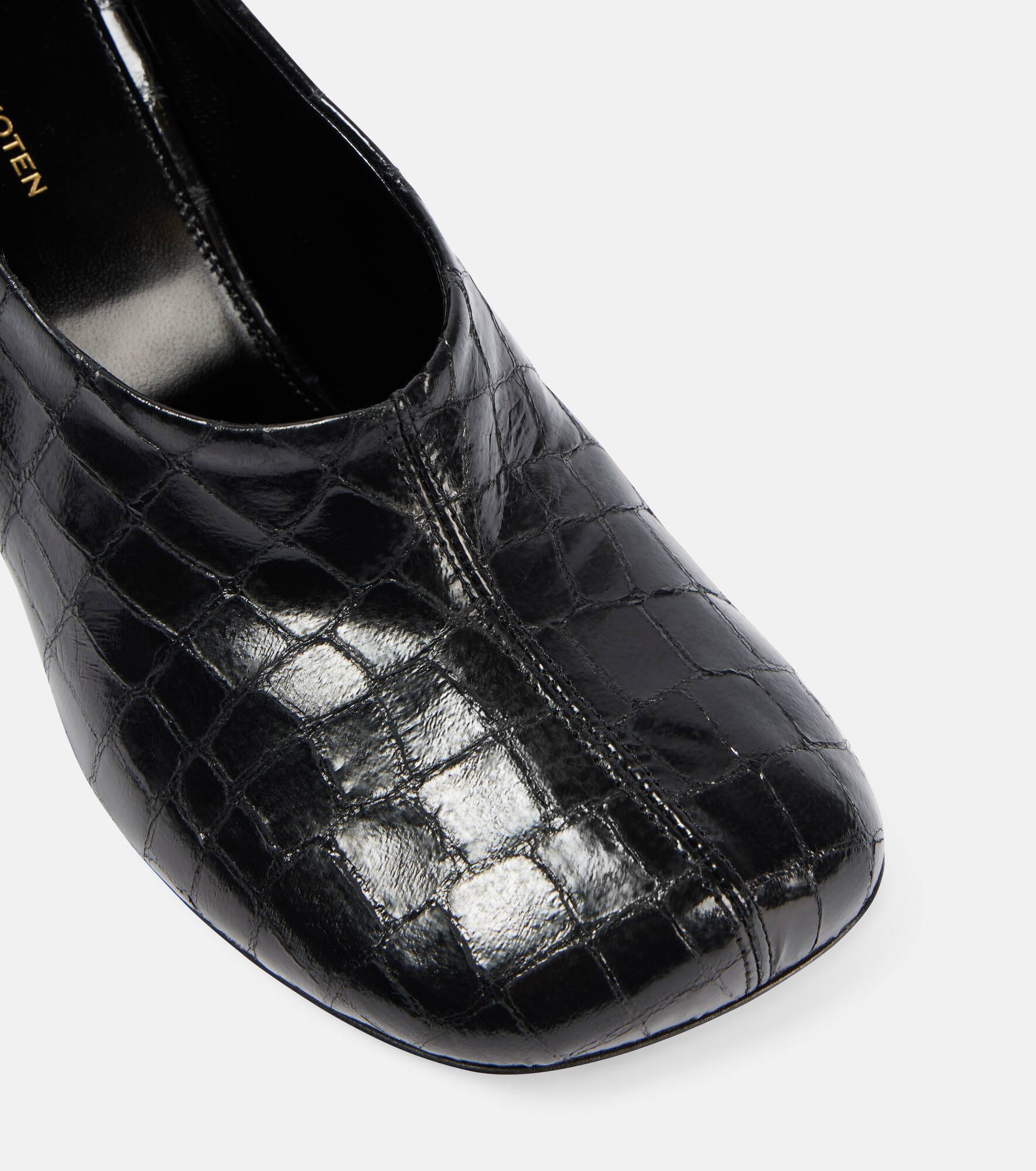 75 croc-effect metallic leather pumps - 5