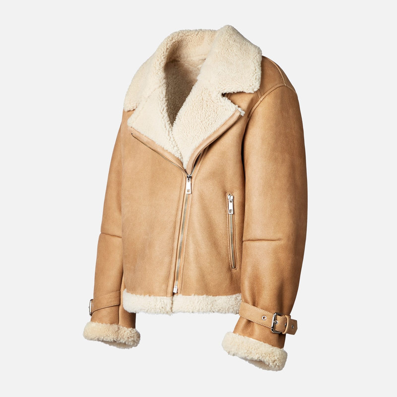 Biker in Sheepskin Beige 4