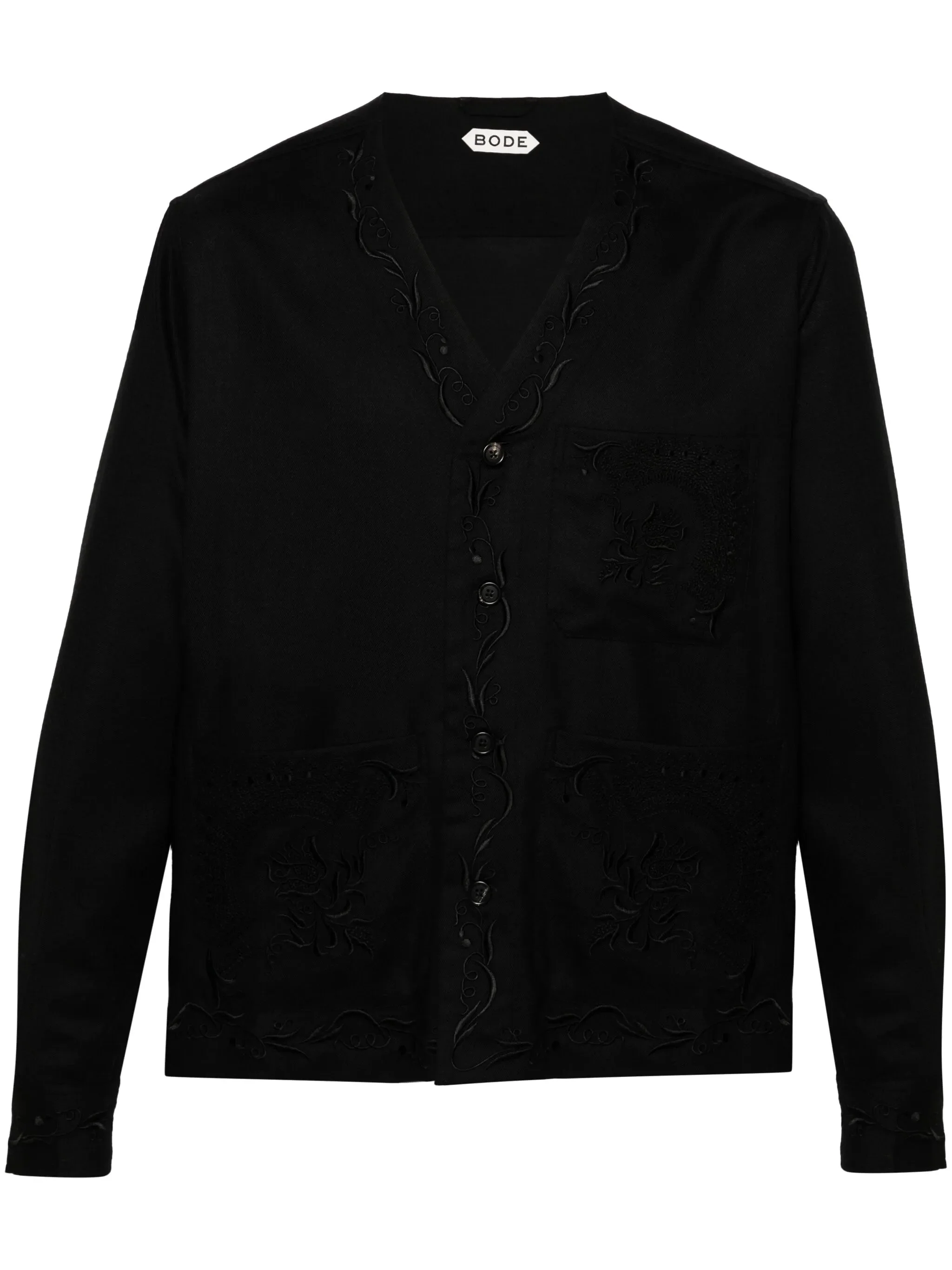 Bode Dumas Floral-embroidered Twill Overshirt - 1