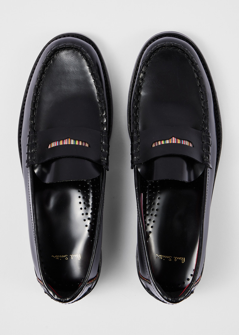 Paul Smith Women's Black Laida High-Shine Loafers outlook