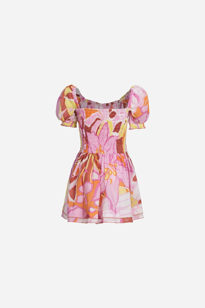 Poupette St Barth Mini Dress Bertha for girls - Pink Macro Lilium outlook