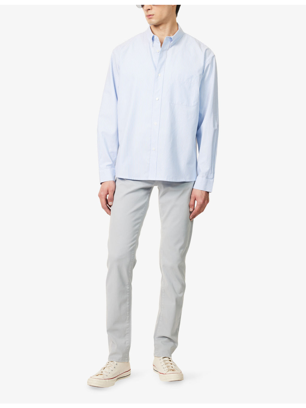 Striped Patch-Pocket Cotton Shirt - 2
